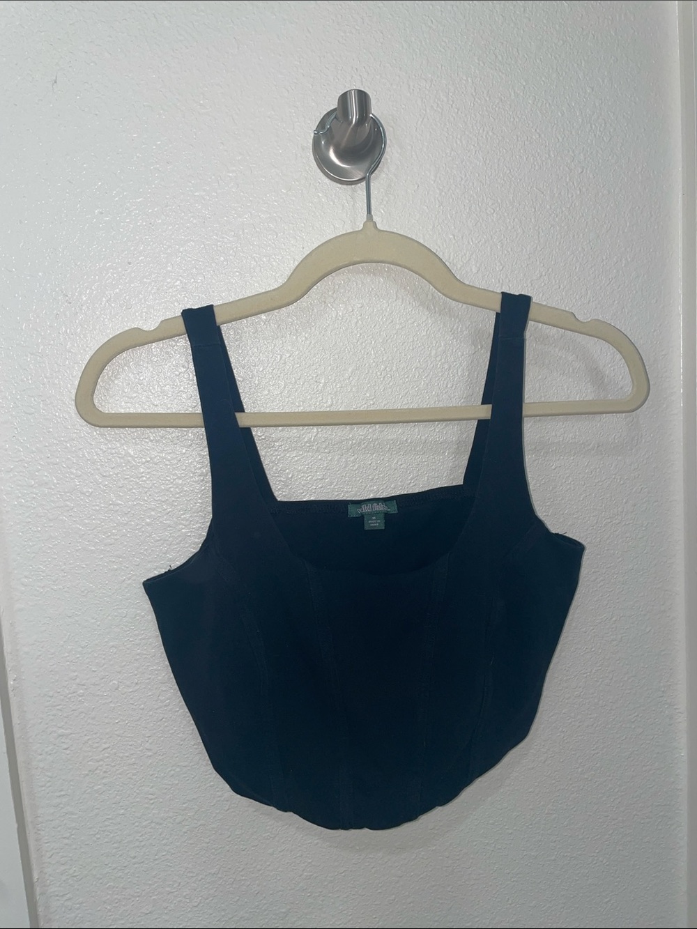 wild fable Black Square Neck Crop Tank